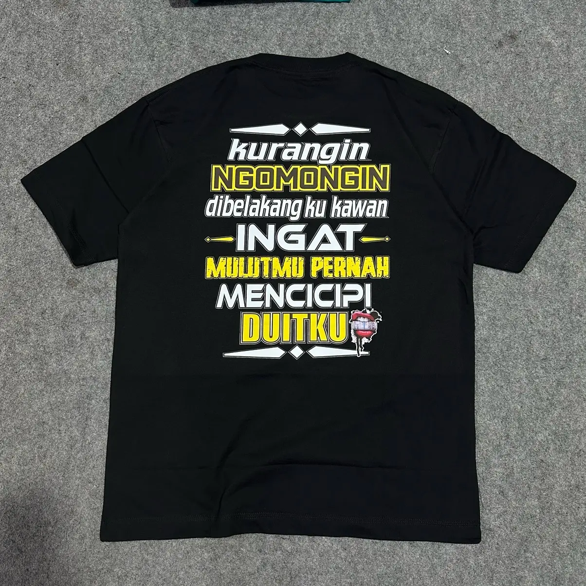 Kaos Kurangin Ngomongin Dibelakangku Kawan Baju Unisex Bahan Tebal Cotton Combed 24s Distro