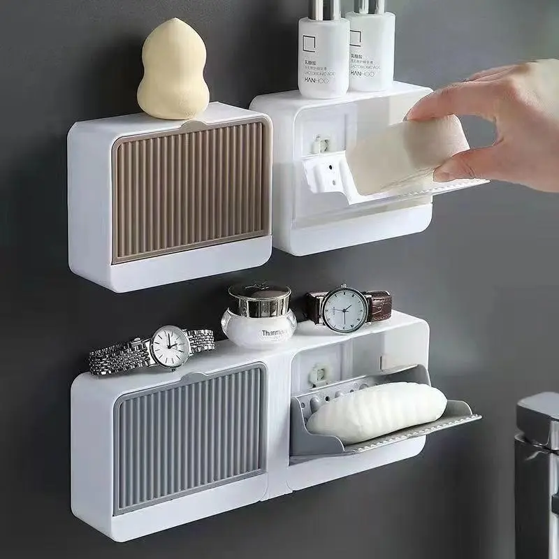 Wall Soap Tempat Sabun Batang Tempel Dinding Kamar Mandi Dengan Pengering Soap Bar