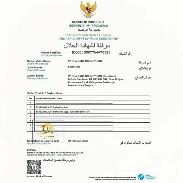 IBS INDAH BEAUTY SKINCARE SABUN MUKA WAJAH LAKI LAKI PRIA / MENCERAHKAN WAJAH KUSAM BERMINYAK BERJERAWAT / BRIGHTENING SOAP