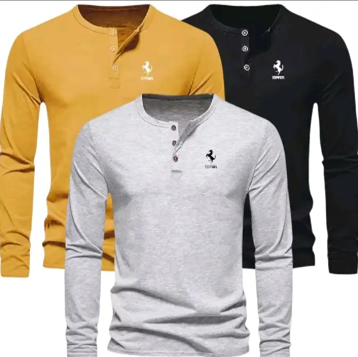 PAKET HEMAT ISI 3 PCS BAJUDISTRO KAOS KANCING PRIA LENGAN PANJANG elegan pas radang sukatani 0