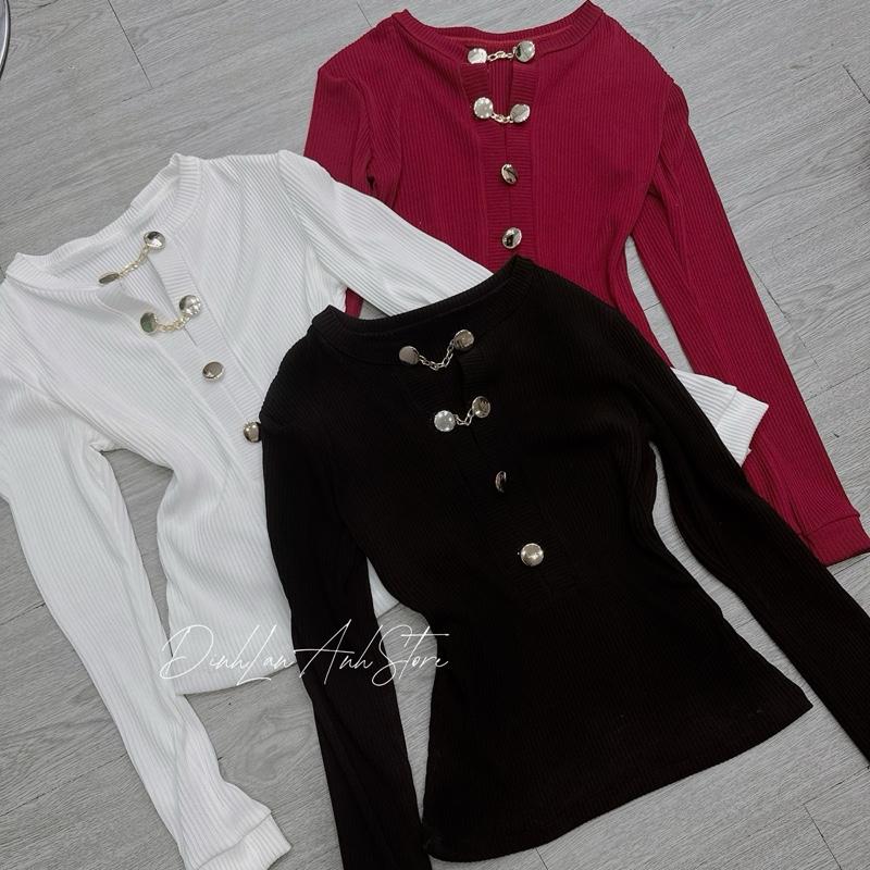    LẺ ÁO   Áo LenTăm Tay Dài Nút Xích - DinhLanAnhStore 