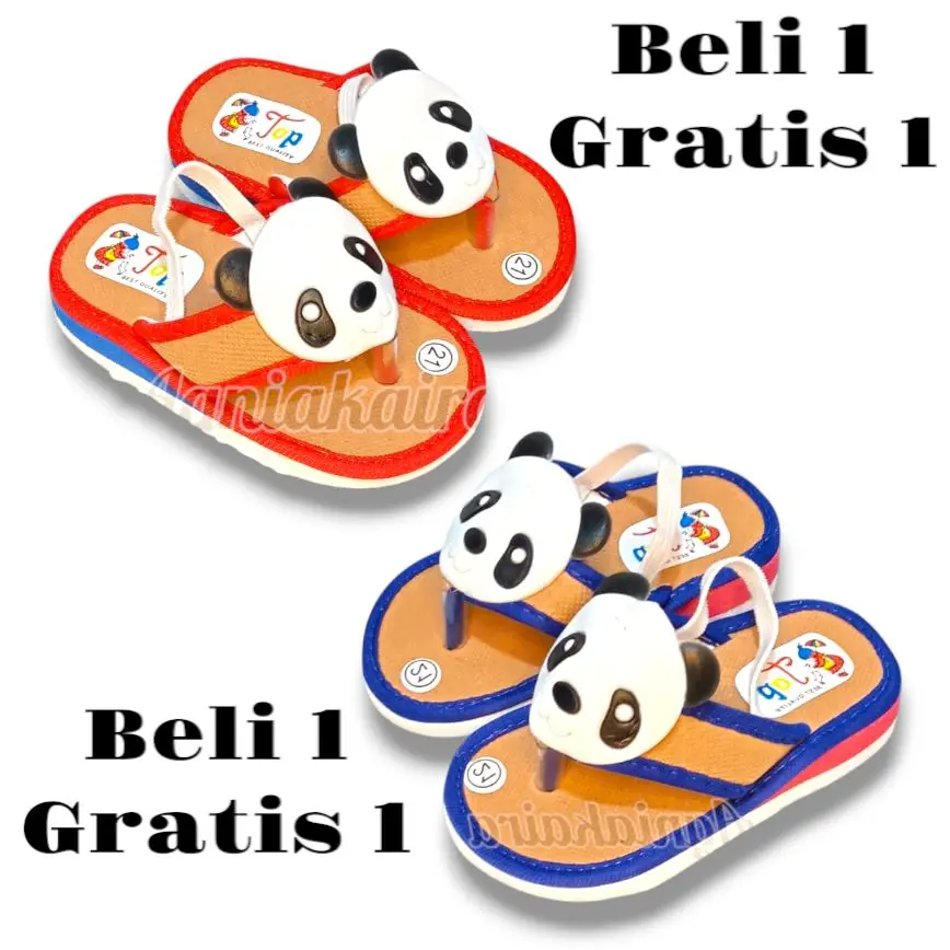 Beli 1 Gratis 1 Sandal Bayi Model Cicit Motif Panda Lucu Terbaru