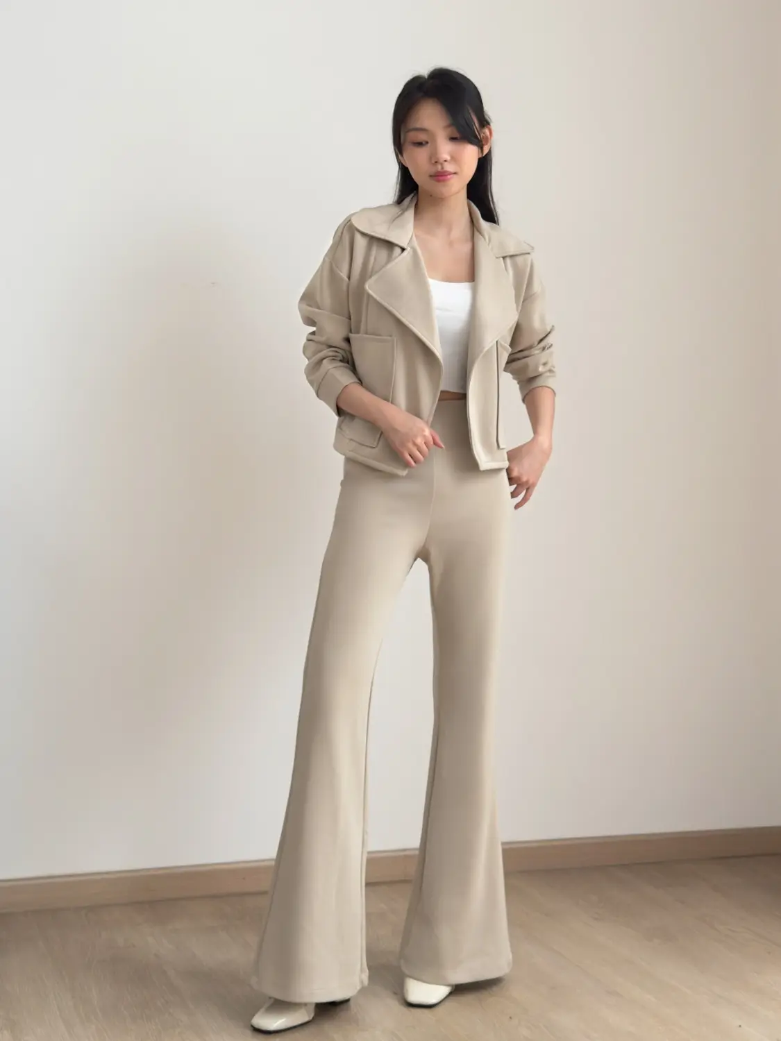 Kadaka B-0189 Celana Cutbray HighWaist Wanita Stretch Kain Basic