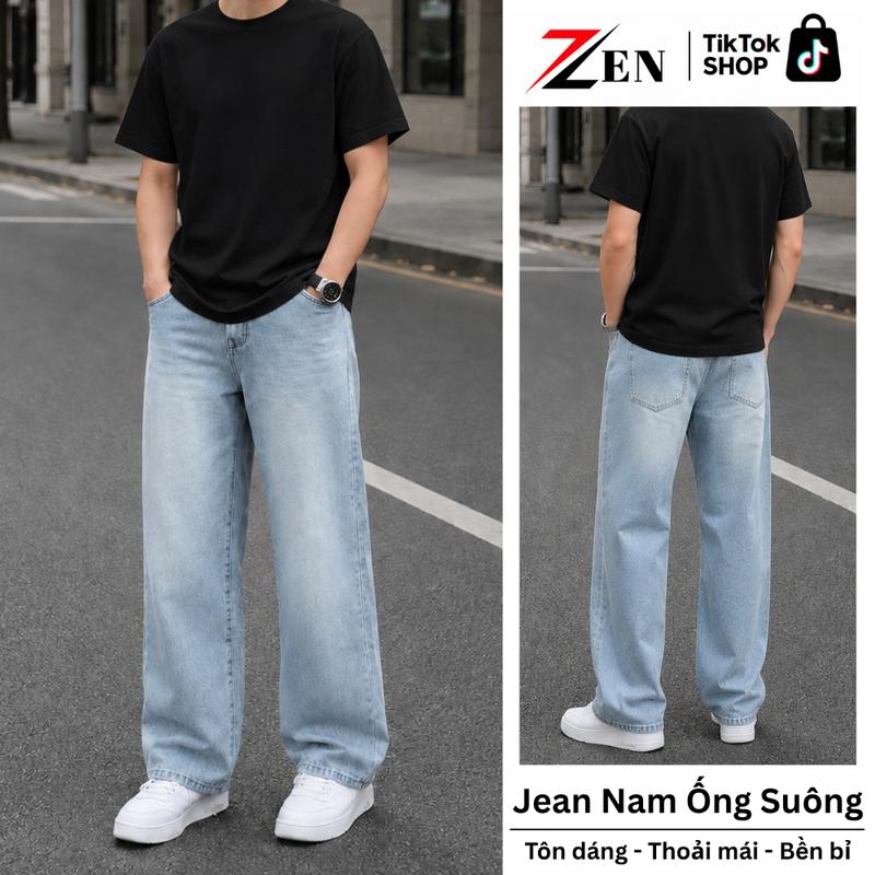 Quần Jeans Nam Ống Suông Tôn Dáng Đủ Màu Vải Denim Cao Cấp Phong Cách Trẻ Trung Hot Trend Menwear 2026