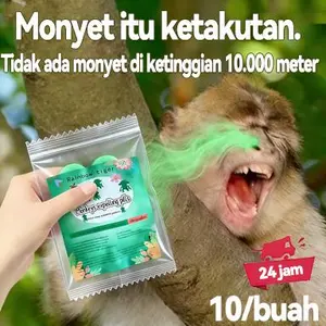 10 tablet/pil penangkal monyet potensial - diformulasikan secara ilmiah untuk menakut-nakuti monyet, aman dan tidak beracun.