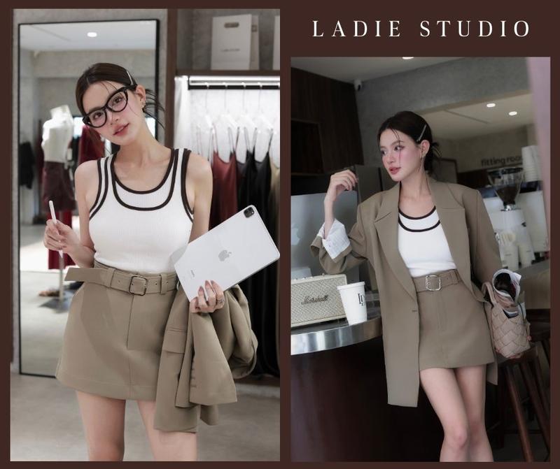 LIVE ĐỘC QUYỀN Áo Tank Top Nữ -2 Brombeer Top Phối Viền Layer Ôm Body AO100 Ladie Studio