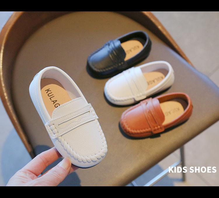Product Introduction of Children Boys Leather Shoes 2024 Spring and Autumn Simple Slip-on Round-toe School Shoes Loafers Flats Moccasins Classic Formal 4