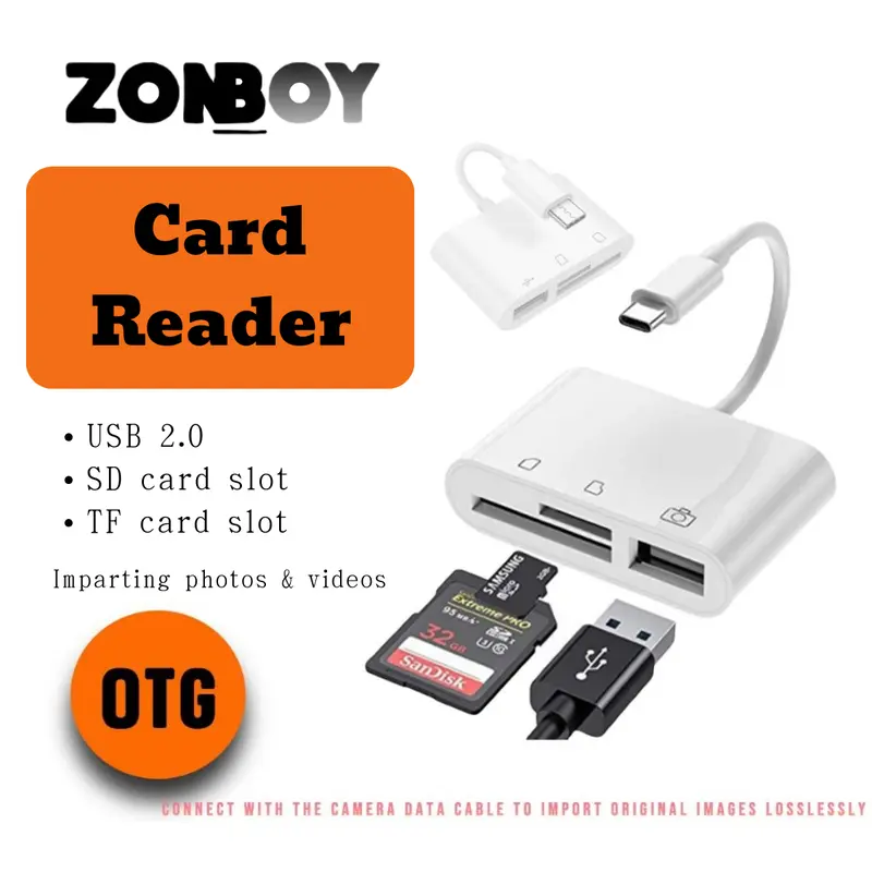 ZONBOY Pembaca Kad 3 in 1 Tipe C USB 2.0 dengan Slot SD & TF - TikTok ...