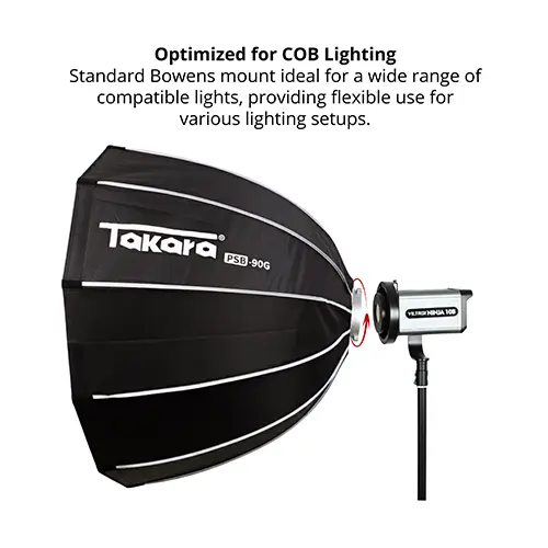 Takara PSB-90G Lightweight & Foldable Quick Release Parabolic Softbox 90cm with Honeycomb Grid