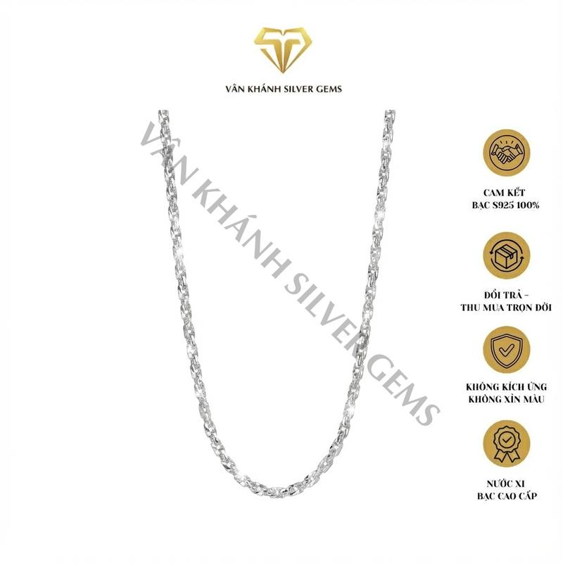 Dây Chuyền Xoắn Vuông Sang Trọng Lâm Thư Jewelry - DC49