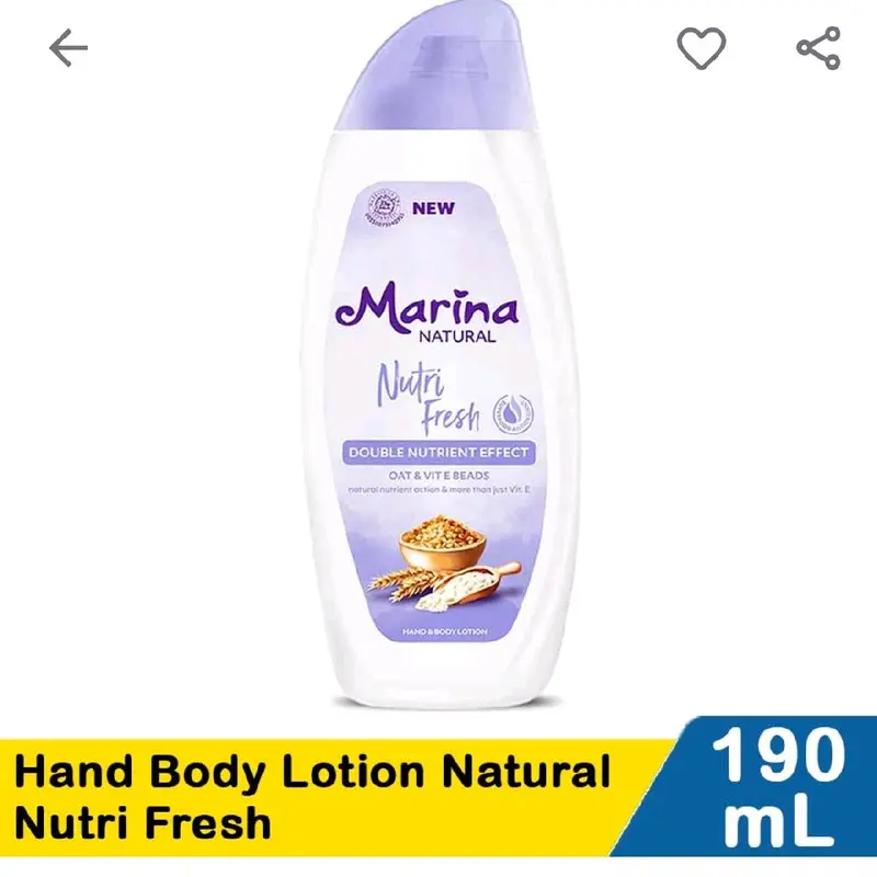marina hand body lotion natural nutri fresh 190ml Tubuh Tangan 0