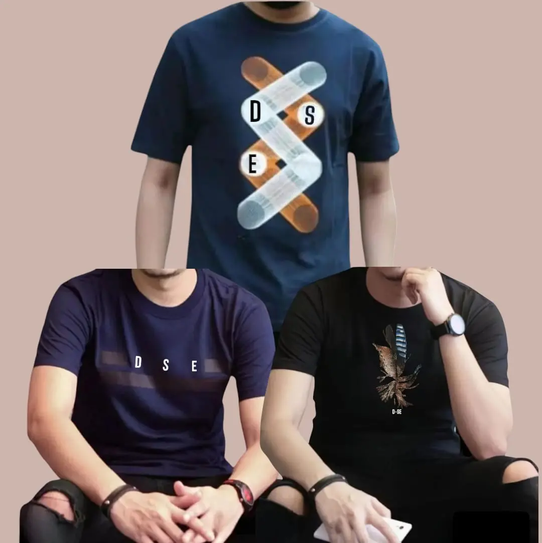 T-shirt Distro Paket 3pcs 100ribu Lengan Pendek Kaos Pria Cowok  Atasan Dewasa