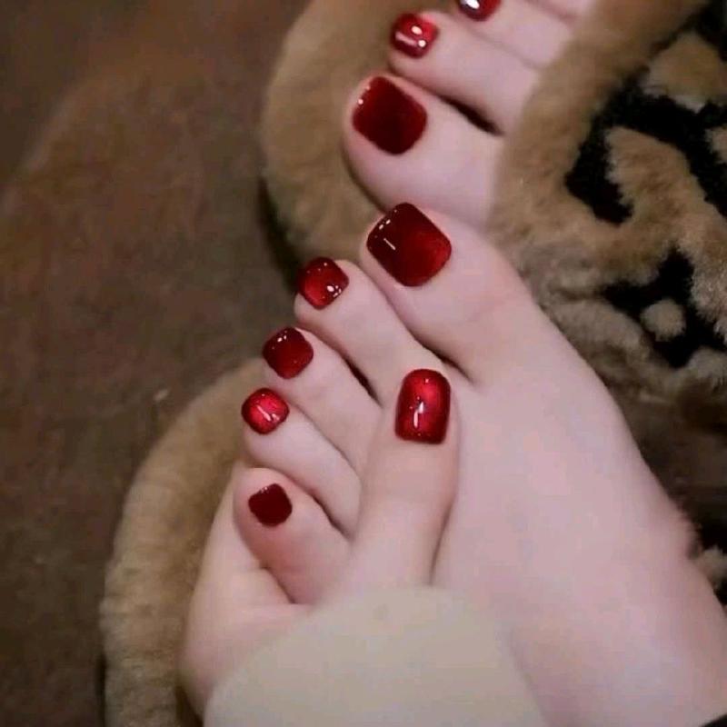 Mã J85_ Nail chân mắt mèo đỏ bền đẹp bộ 24-30 nail + được kèm phụ kiện keo dán Nữ