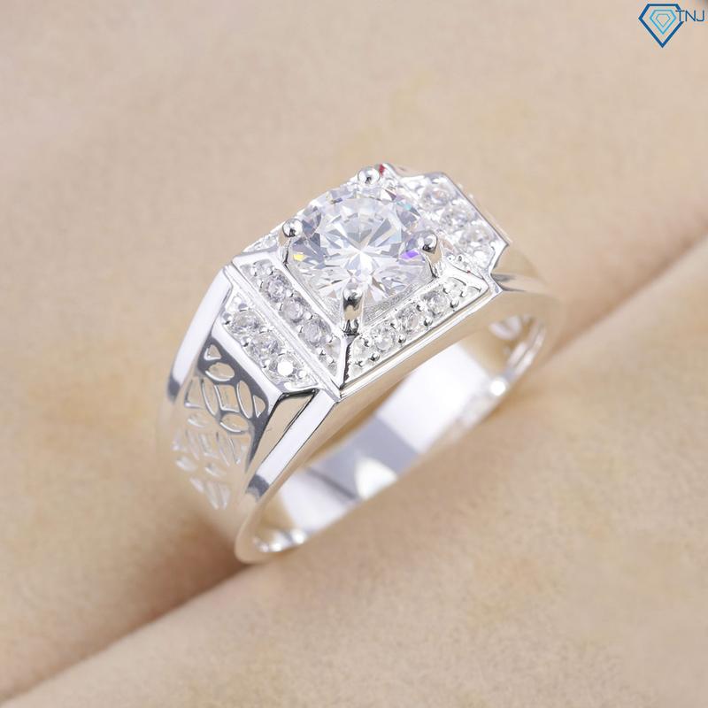  Nhẫn bạc nam kim tiền đính đá cá tính NNA0866 - Trang Sức TNJ 