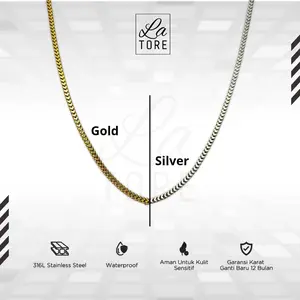 LA TORE - Necklace Milano Anti Karat Tidak Luntur Kalung Titanium Pria Wanita