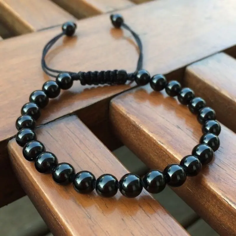 Gelang Pria Batu Hitam Gelang Tangan Pria Wanita BAYAR DI TEMPAT 2