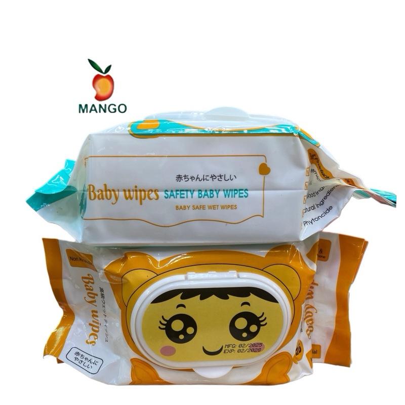 Khăn giấy ướt MANGO không mùi không cồn an toàn cho mọi làn da,khổ giấy to vải bi không dệt mềm mịn date 2028