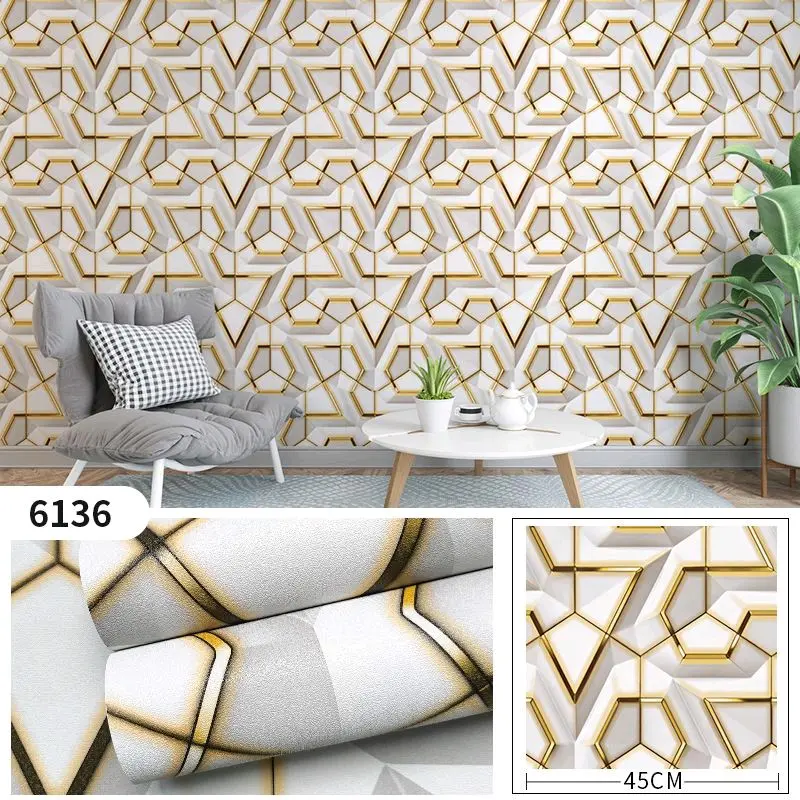 PROMO TERBATAS BELI 3 Roll DIKIRIM 4Roll,   wallpaper sticker dinding MOTIF PUTIH SALUR BUNGA HIJAU  buat ruang tamu Bahan kertas PVC anti ciptaan air 5