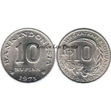 Koin Indonesia 10 Rupiah Kecil Tahun 1971 Koleksi Asli Ready