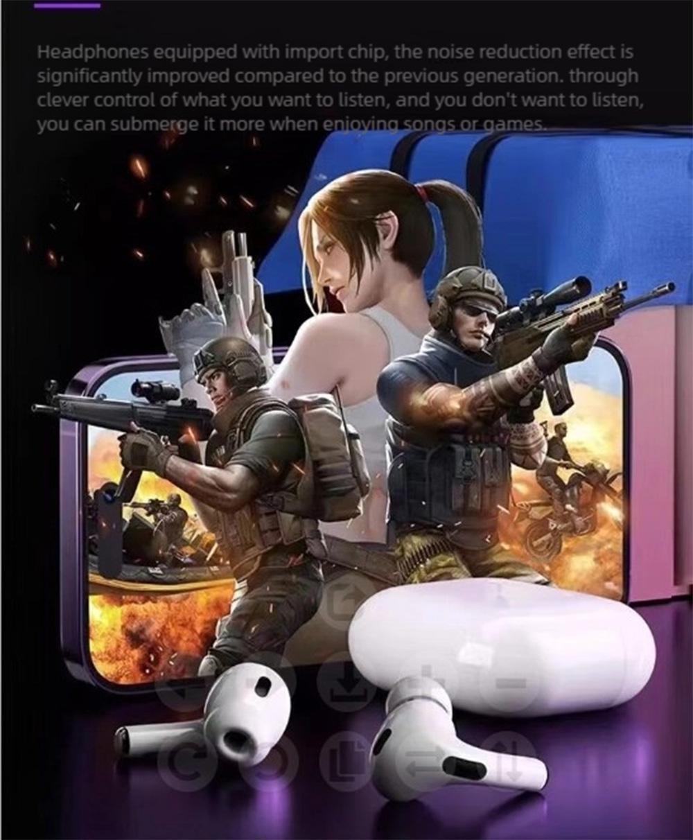 Eikelk Hsz Phantom N5 Pro Earphone Nirkabel Multifungsi Anti Air Dalam Baterai Tahan Lama TWS Bass Kuat Surround 3D Peredam Suara Cerdas Gaming Panggilan Musik Olahraga Earphone Bluetooth Nirkabel