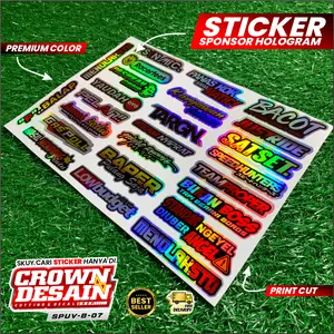 Stiker Sponsor Hologram & Vinyl Balap Racing Viral / Stiker Racing Isi 1 Pack Princut Variasi Sponsor - SPUV