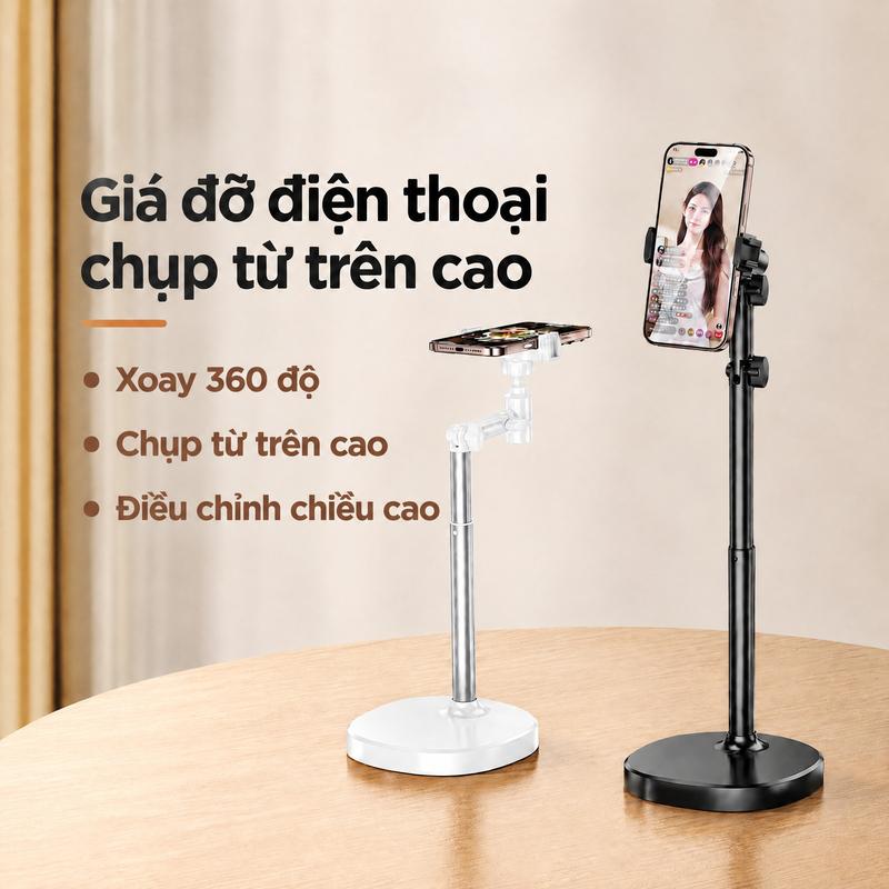 （Nhìn kỹ rồi mới đặt hàng nhé, đừng tùy tiện hủy đơn hàng nha.）Thân máy siêu dày với chân đế tăng trọng, phù hợp cho quay vlog và phát trực tiếp, cần gập đa năng kèm giá đỡ điện thoại cực kỳ chắc chắn, hỗ trợ xoay 360 độ mang lại trải nghiệm đỉnh cao