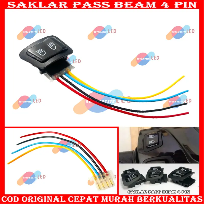 ORIGINAL SAKLAR PASS BEAM 4 PIN VARIO LED OLD BEAT FI TOMBOL PASS BEAM MOTOR HONDA SAKLAR 0