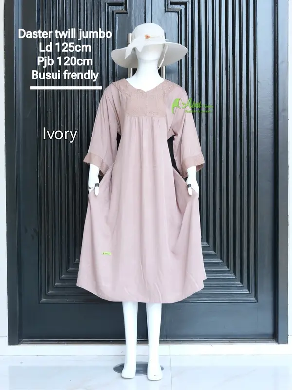 Dress twill burkat lengan 7/8 aini modiste 2