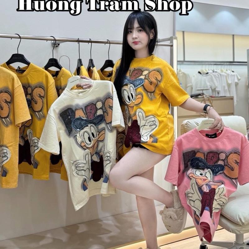 ÁO IN HÌNH VỊT IN  2 MẶT - Áo thun Freesize ( 45-70kg) cotton 4 chiều mềm mát , áo thun phom rộng dấu quần , Hương Trầm Shop