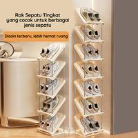 Gambar Megam Rak Sepatu Portable 2 - 8 Susun Penyimpanan Multifungsi Tempat Sepatu Shoes Organizer Home Organizer HRS108 - 2T Cream dari Megam.id Kab. Tangerang 3 Tokopedia
