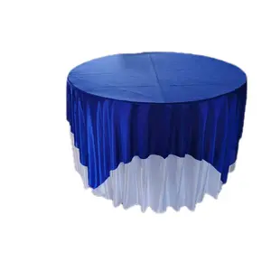 Runner Meja Bulat 120cm Abutay Filamin Biru Tua Cocok Untuk Berbagai Jenis Meja Bulat Meningkatkan Penampilan Taplak Meja Anda