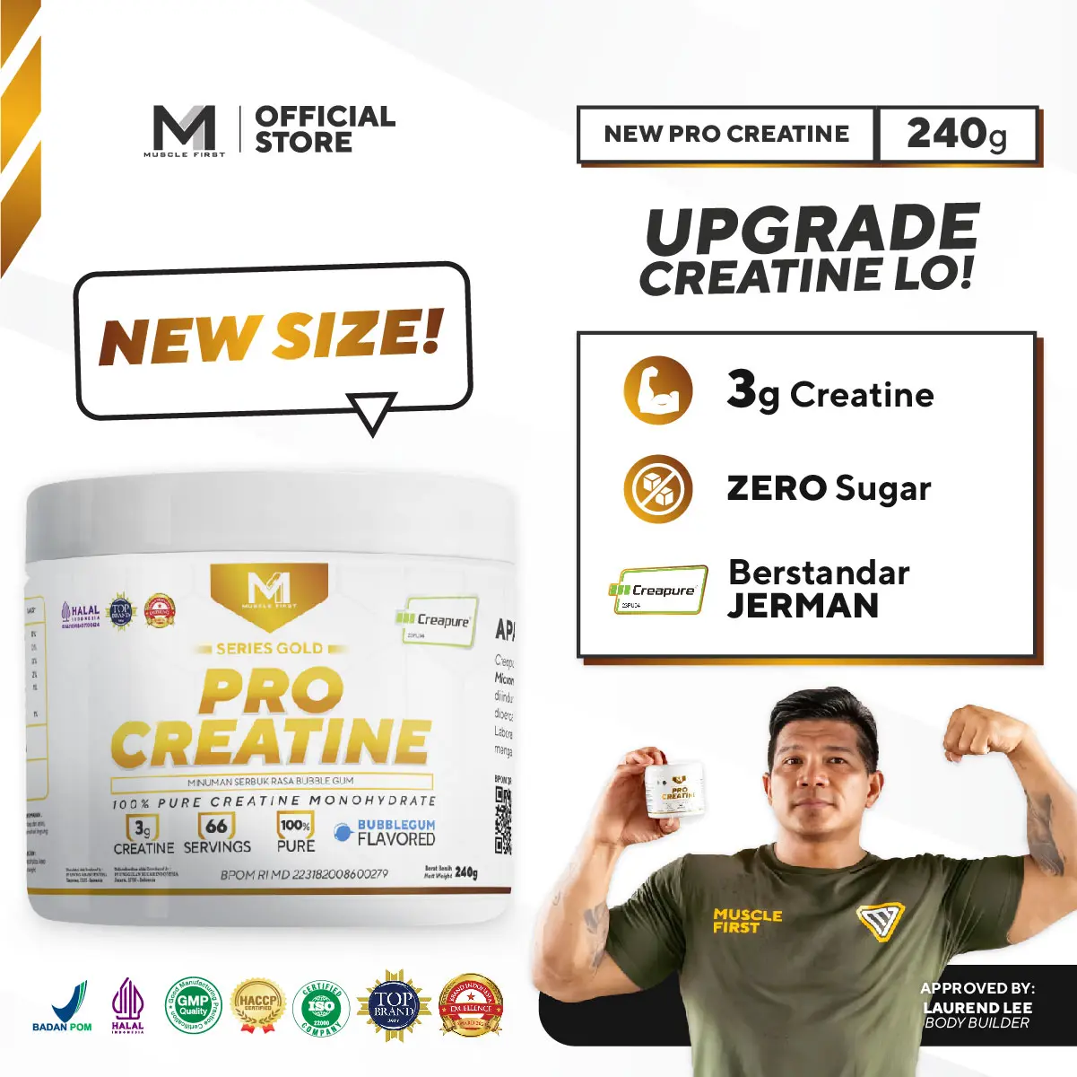 MUSCLE FIRST New Pro Creatine Creapure - Suplemen Fitness
