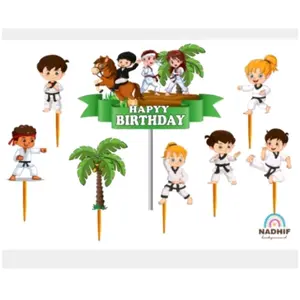 Toper Karakter PENCAK SILAT TEKONDO Tusukan Toper Hiasan Kue Ulang Tahun