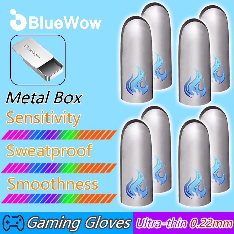 BlueWow - Xanh Biển Fire, tay áo ngón tay 56 chân, chống mồ hôi, nắp ngón tay cái, PUBG trò chơi, bộ điều khiển trò chơi màn hình cảm ứng Cao Su