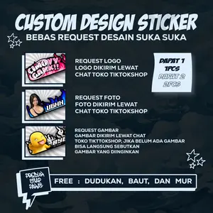 ORLNDGRG Sticker Stiker Bebas Request Desain Sesuai bebas Keinginan Anda bisa custom Foto Nama dan Logo