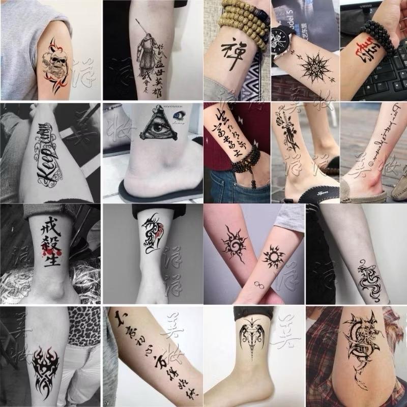Tatto Temporer motif kecil, Tato temporary Stiker Tato Halal Naga Tengkorak iluminati kalajengking isi 2 pac random (BISA COD) Tubuh Bunga 4