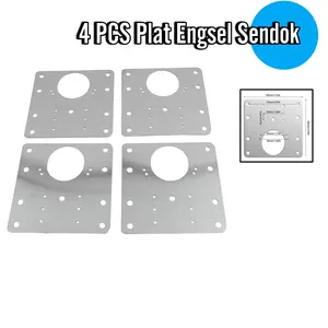 4 PCS Plat Engsel Sendok Perbaikan Kabinet Hinge Repair Plate