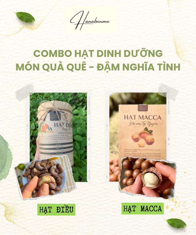  COMBO MACCA SIZE TRUNG + HẠT ĐIỀU GIỐNG BẢN ĐỊA ĐẮK LẮK Nuts Food Ăn Vặt 