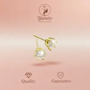 Anting Batu Permata gold, Anting Wanita Korea - 003