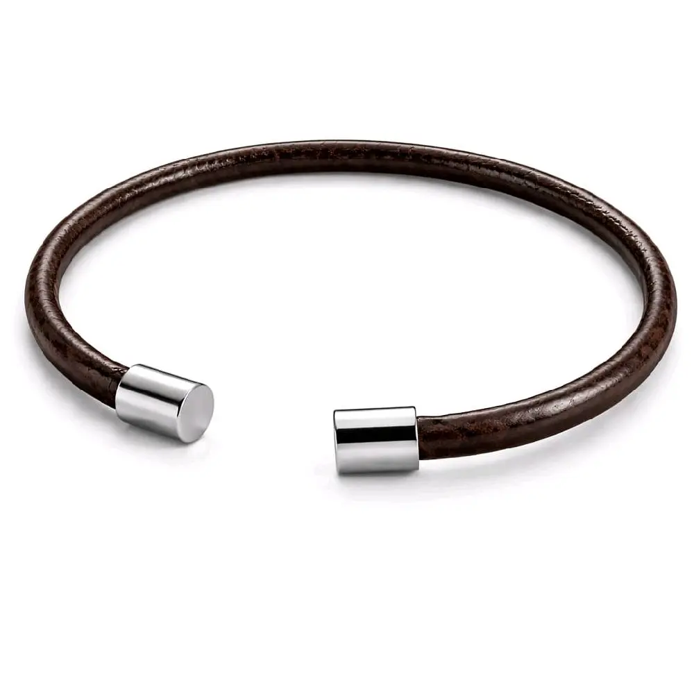 GELANG AKAR BAHAR HITAM NATURAL MINIMALIS TUTUP PERAK PUTIH