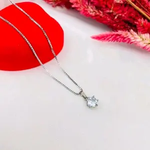 Kalung Italy Silver Lionten Mata Satu Titanium Tidak Luntur Bisa Cod Kekinian Simple Dan Elegan Dengan Desain Minimalis