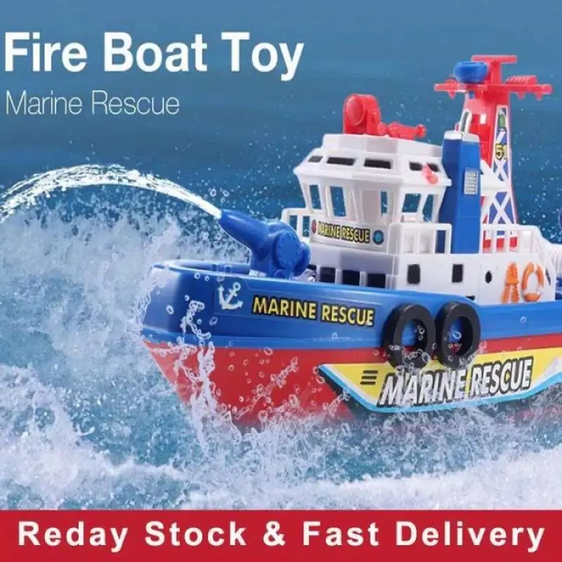 Mainan Anak Fire Boat Speed Boat Perahu Kapal Laut Pemadam Kebakaran