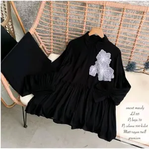 ONESET MAUDY BAHAN RAYON TWILL LD 115 CM Pj Baju 70 Pj Celana 100 Kalot Matt Rayon Twill Premium