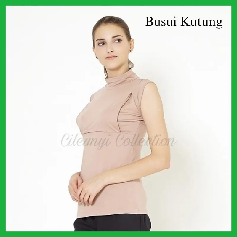 [Terlaris!!] Manset Busui  /Baju Menyusui / Kaos Ibu Menyusui  / Daleman Manset Menyusui Friendly  / Daleman Baju Gamis Abaya Kebaya Muslimah Black White 4