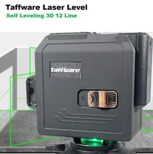 Taffware Laser Level Self Leveling 3D 12 Line Alarm With Remote - CT3