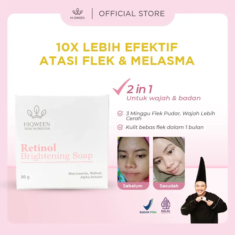 SABUN HIQWEEN RETINOL BRIGHTENING - SABUN PEMUTIH & PENGHILANG FLEK HITAM 2