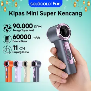 SOLOCOLO T238 Kipas Angin Genggam Mini Turbin Digital | Layar dan Tombol Kontrol | Baterai Tahan 24 Jam | Angin Kuat dan Tenang | Desain Premium Portabel