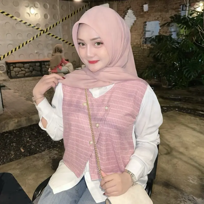 Mella Blouse Semi Vest Knit Korean Style