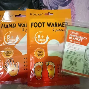 1 Paket Anti Hypothermia Emergency Blanket Foot Warmer dan Hand Warmer Pendaki Gunung