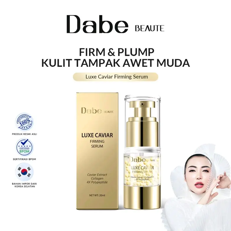 Dabe Beaute Luxe Caviar Firming Serum 20ml - Serum Wajah Anti-Aging untuk Semua Jenis Kulit dengan Formula Luxe Caviar BPOM NA11232000040 Perawatan Kerutan 0
